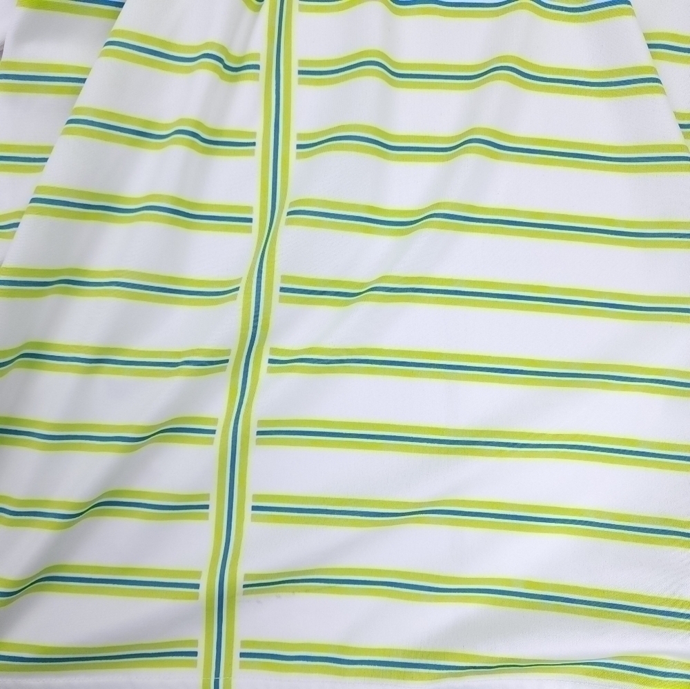 Men's Walter Hagan White Green Stripe Golf Polo Sz L - Picture 6 of 10